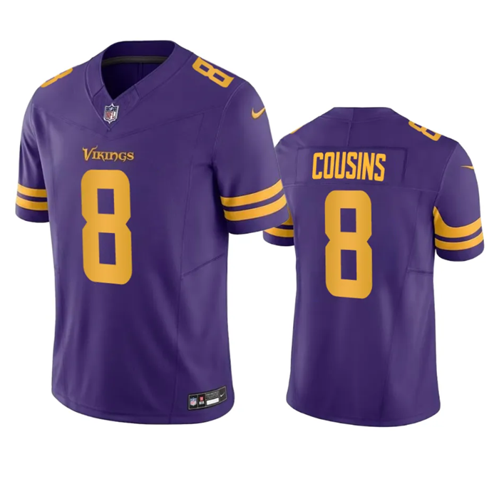 Minnesota Vikings #8 Kirk Cousins Purple 2023 F.U.S.E. Color Rush Stitched Jersey